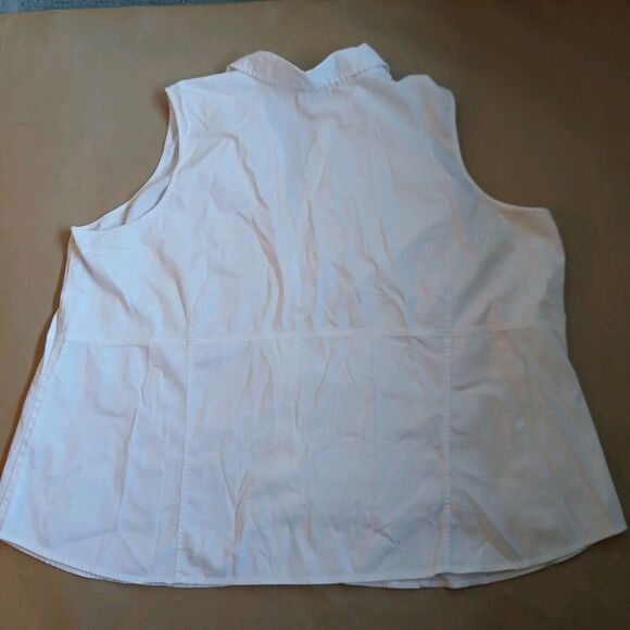 Venezia White Sleeveless Collared Shirt Size 26/28 Classic 90s - Picture 2 of 7